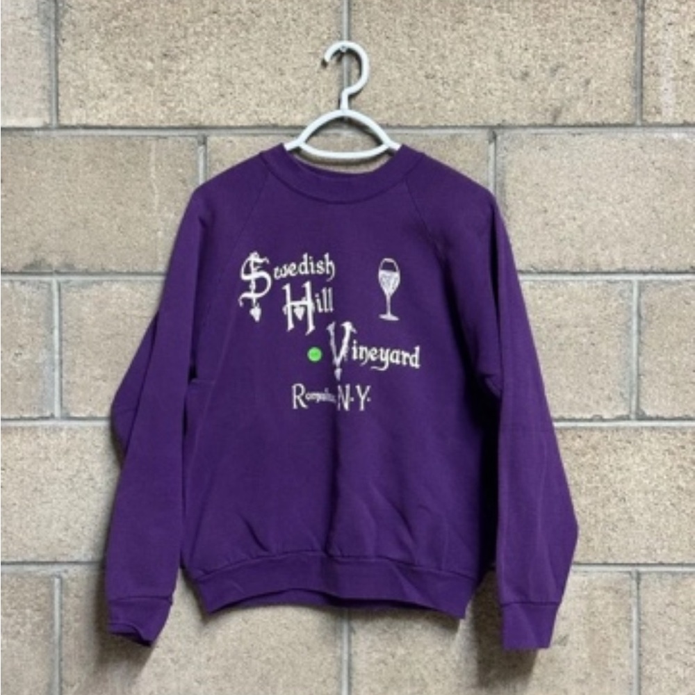 Fruit of the Loom Purple Vineyard Graphic Crewneck Sweatshirt